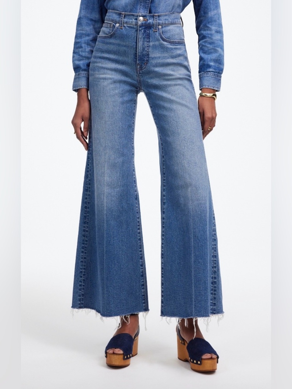 NWT! Madewell Flared Wide-Leg
Crop Jeans Oneida Wash